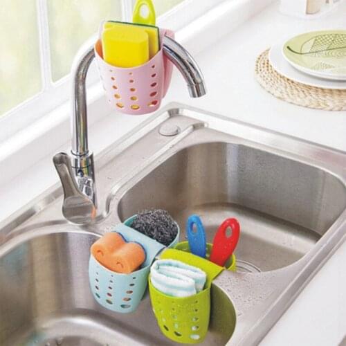 Portable Home Kitchen Hanging Drain Shelf Bag Basket Bath Storage Tools Sink Holder sink organizer kitchen and bathroom items