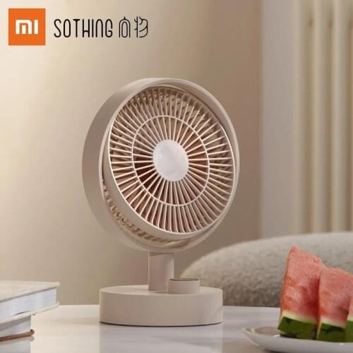 Xiaomi Sothing Portable Desktop Fan Digital Display Shaking Head USB Fan Stepless Wind Speed Low Noise Plume Version For Office
