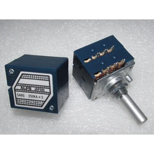 Japan ALPS 27 type blue shell 10K / 50K / 100K / 250K / 500KA double-connected potentiometer for volume adjustment of amplifier