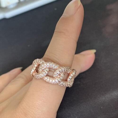 Size 5-10 Super Star Vintage Fashion Jewelry 925 Sterling Silver&Rose Gold Pave 5A CZ Women Wedding Band Ring for Lovers Gift