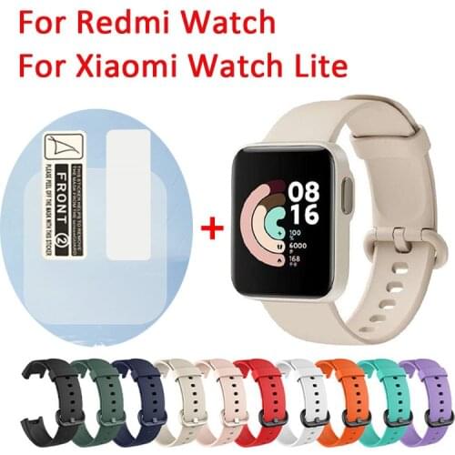 Strap For Xiaomi Redmi Watch & Mi Watch Lite Silicone Replacement Wristband correas pulsera Smart Accessories Screen Protectors