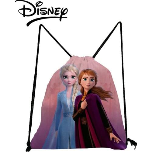 Disney Frozen Backpack Cartoon Drawstring Bags Child Small School Bag Eco Shoe Pocket Storage Bag Girl Women Gift Custom Pattern