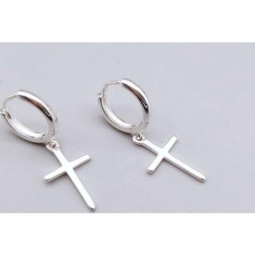 S925 sterling silver jewelry with cross religious earrings hypoallergenic earrings for fashion women party gifts wholesale