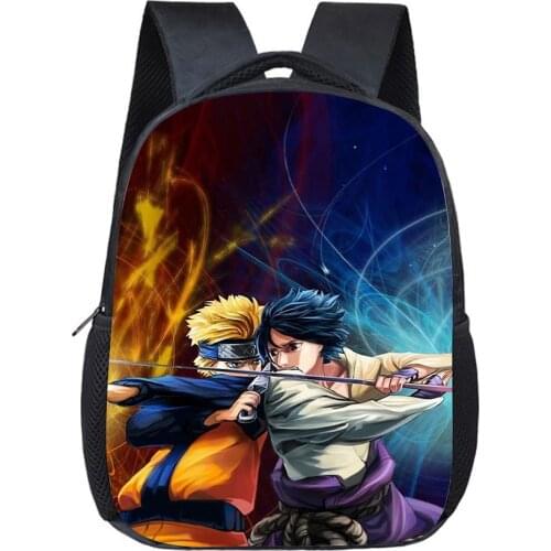 12Inch School Bags Anime Shippuden Akatsuki Pattern for Kids Boys Girls Book Bag Cartoon Backpacks Small Children Bookbag