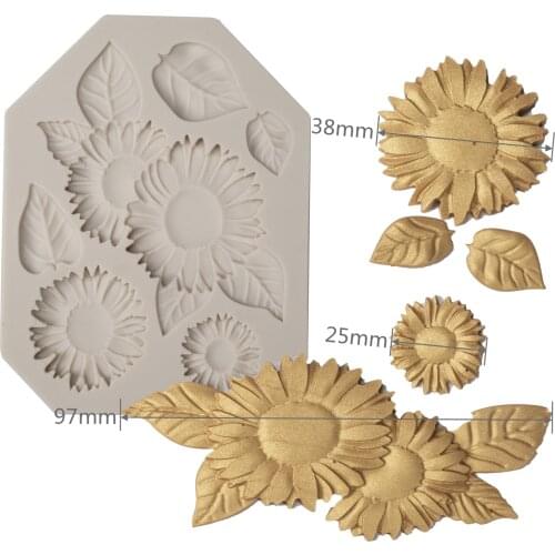 Blossom Silicone Cake Mold 3D Flower Fondant Mold Cupcake Jelly Candy Chocolate Decoration Baking Tool Moulds