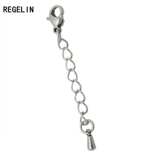REGELIN Stainless Steel Chain Connector Hook Clasp Extender Chain Link 10pcs/lot Fit DIY Necklace Bracelet Jewelry Making