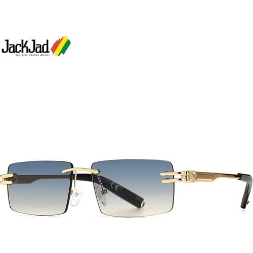 JackJad 2020 Fashion Cool Unique Rectangle Rimless Style Sunglasses Men Vintage ins Brand Design Sun Glasses Oculos De Sol 2A180