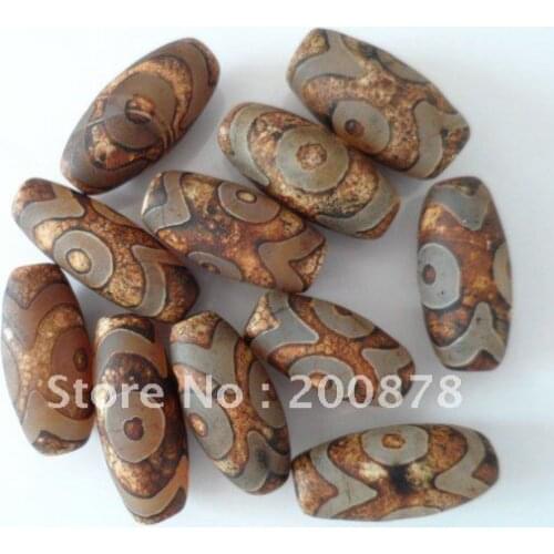 TSB0399 Tibetean Three Eye Dzi Tibet DZI Beads Real Carnelian DZIs