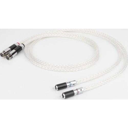 1Pair OCC Silver plated XLR Audio cable Balance cable RCA Male TO XLR Male Female Connector Audio Cable 8AG Twist Cable