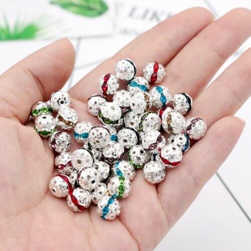 20pcs 8mm/10mm earrings findings hollow ball flower beads necklace connector clasp tassels charms filigree spacer pearls jewelry