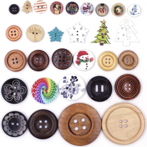 Animals Christmas Wooden Buttons For Scrapbooking Crafts Clothing Sewing Button Handmade Decoration DIY apparel accessories