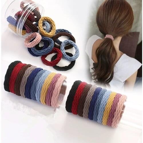 20Pcs Candy Elastic Hair Band For Women Girls New 2019 Fashion Ponytail Kids Hair Rings With Box Christmas Hair Jewelry