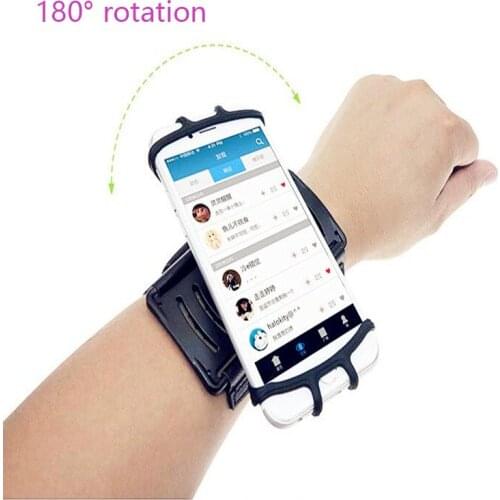 4-5.5in Running Phone Wristband 180 degree Rotatable Running Bag Belt Wrist Strap Jogging Cycling Gym Arm Band Bag for iPhone