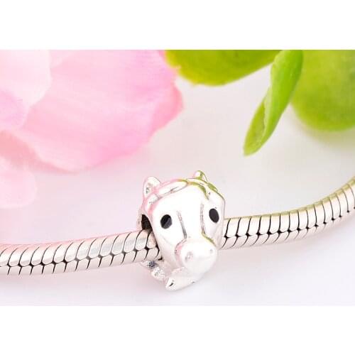 Berloque Child Birthday Present 925 Sterling Silver Horse Animal Charms Beads Fits Original Charms Bracelets Jewelry Making