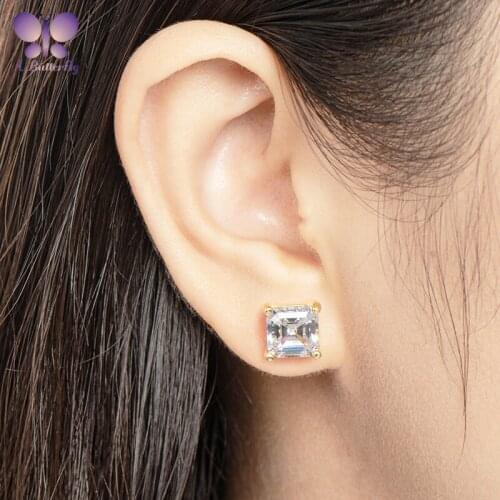 A Butterfly Shiny SONA Stone 925 Sterling Silver Asscher Cut Earrings Fashion Earrings Womens Wedding Jewelry Birthday Gift