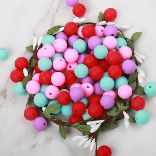 TYRY.HU 200PCS Silicone Beads 12mm Chew Teething Necklace Beads Food Grade Silicone Teething Beads BPA FREE