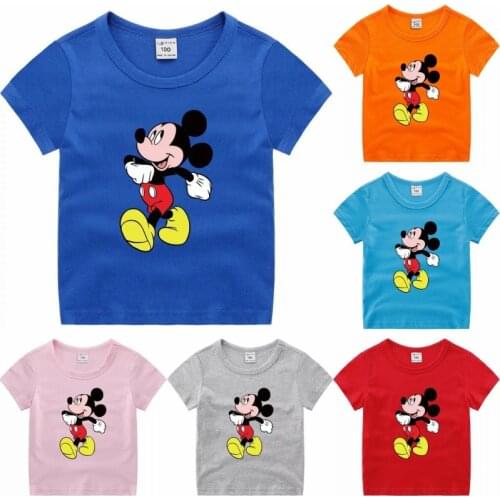 Disney Minnie Mickey T-shirt Summer Kids Boy T-shirt Baby Girl T-shirt Cartoon Top Short Sleeve Printed Kids Clothes