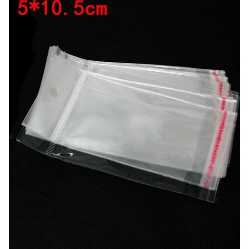 Hot selling 100pcs 5*10.5cm Clear Resealable Cellophane Packing Plastic Self Adhesive Seal OPP Package Bags For Jewelry