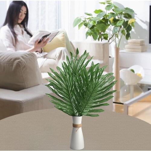 2020 Hot Sale Cloth Flowers Artificial fake Monstera palm Leaves green plants wedding DIY decoration arrangement plant leaf 6Pcs
