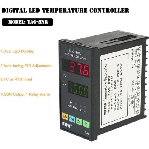 Temperature controller dual 4 LED PID heating and cooling control TC/RTD input SSR electric sensor temperature alarm thermostat