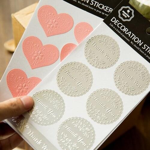 Korean Retro Hot Stamping Embossed Imitation Bronzing Album Diary Envelope Seal Stickers Thank You Sticker