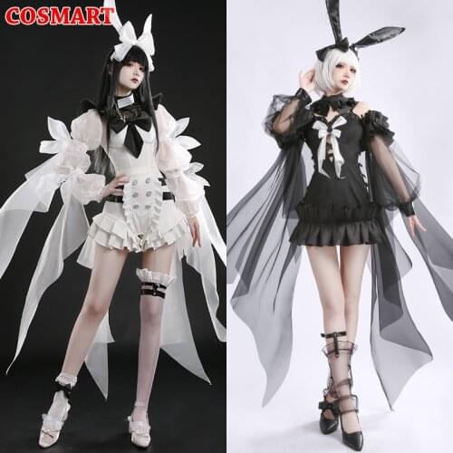 Black/White Rabbit Dress Uniform Cosplay Costume Role Play Halloween Party Suit For Women Girls New 2021