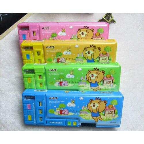 Creative Multifunction Double Side Open Pencil Case Kawaii Cute Pupils Pencil Box Escolar School Papelaria Penalty Chancery