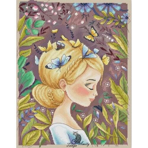 Linen girl Cross Stitch Kit Packages Counted Cross-Stitching Kits New Pattern NOT PRINTED Cross stich Painting Set