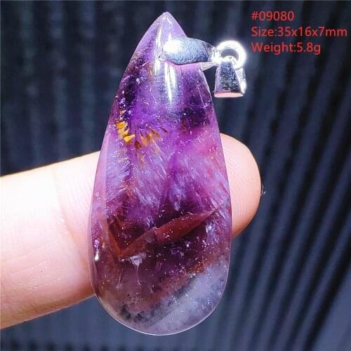 Top Natural Auralite 23 Purple Red Pendant Canada Water Drop 25x17x8mm For Women Men Rare Necklace Fashion Stone AAAAA