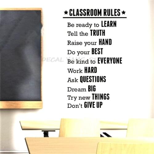 Wall Stickers Wxduuz Classroom Rules Wall Decal Education Sticker Inspirational Vinyl Art Decor Bedroom Home Poster