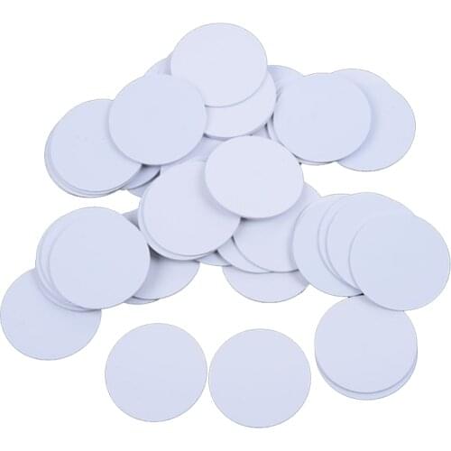 100pcs/lot NTAG213 NTAG215 NTAG216 25mm NFC Tag Round Shape Coin Cards Protocol ISO14443A For All NFC Phones