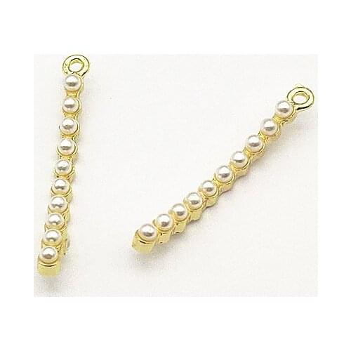 New Arrival! 28x3mm 100pcs Zinc Alloy/Imitation pearls Twisted Charm for Handmade Necklace/Earring DIY Parts,Jewelry Accessories