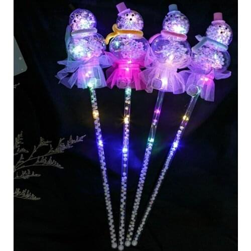 Christmas LED Flash Snowman Children Luminous Fairy Starry Stick Toy