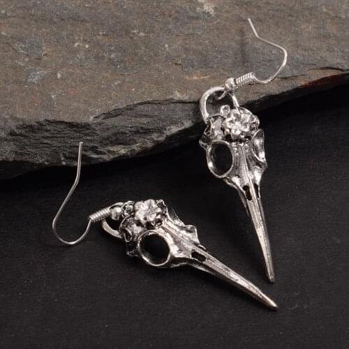Halloween Earrings Bird Skull Gothic Jewelry Gifts