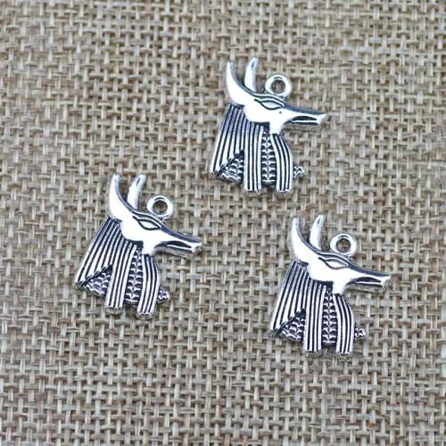 15 Pieces 16*20mm Mixed Alloy Antique Silver Color Sheephead Wicca Charms Vintage Pendant Accessory For DIY Jewelry Making