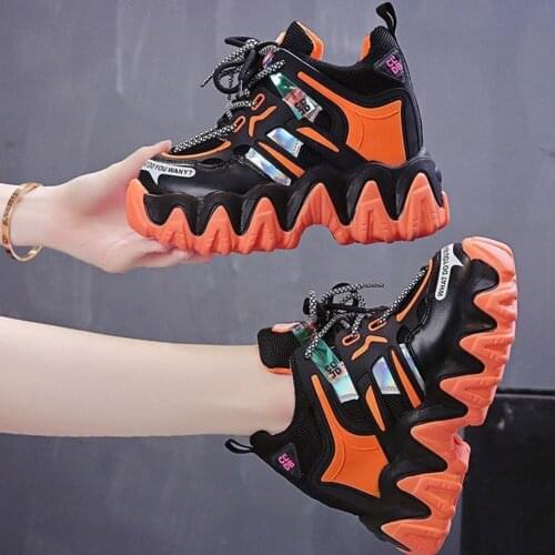 SaraIris Brand Stylish Design Women Shoes Punk Cool Lace Up Chunky Heel Platform Shoes Quality Casual 2021 Women Sneakers