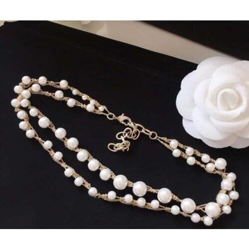 2020 Hot Brand Fashion Jewelry Women Vintage Double Pearl Necklace Pearls Party Fine Fashion Jewelry