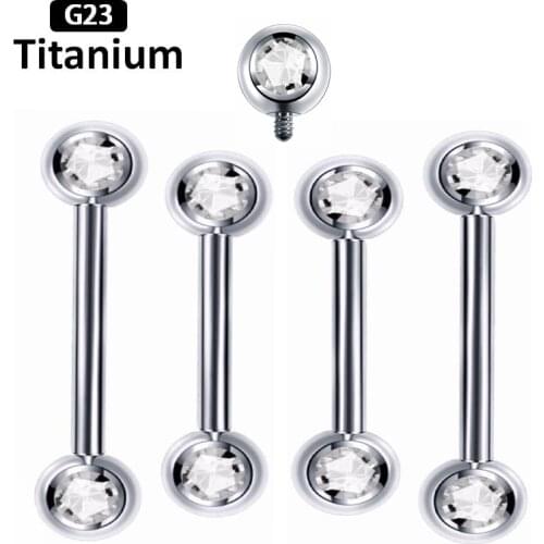 1pc G23 Titanium Internal Thread Tongue Barbell Piercings Nipple Piercings Tongue Straight Barbells Earring Rings Body Piercing