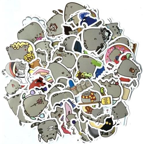 100pcs/set of fat cat Car Stickers Skateboard bike on Motorcycle Suitcase Home Decor Phone Laptop Covers DIY Y180740