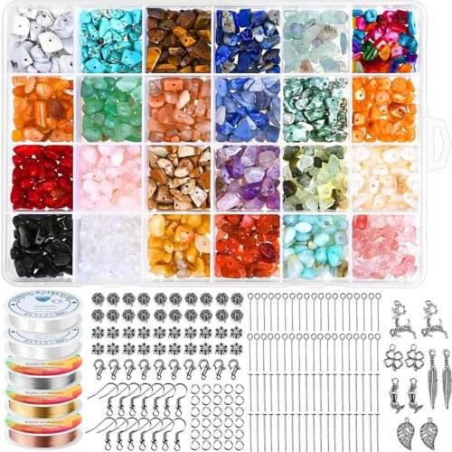 1515Pcs Crystal Beads for Jewelry Making,with Chips Gemstone Beads Irregular for Earring Necklace Making Supplies