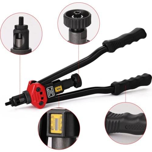 16in Labor-saving Hand Riveter BT-607 Manual Rivet Machine Professional Riveting Tools with Nuts and Mandrel