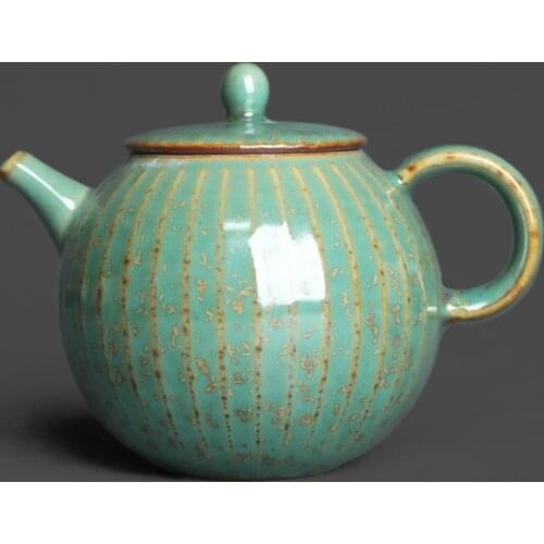 170ml vertical pattern round teapot original ore gold spot small hand-held tea maker tea making tool