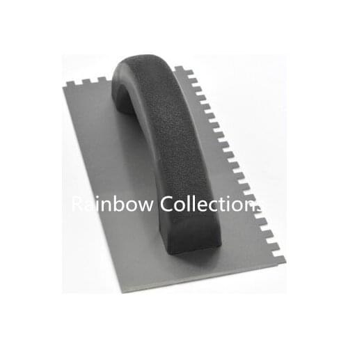 230*100mm Multifunctional Curved Handle with Sawtooth Wall Tiling Tool Steel Professional Portable Trowel Plastering Decoration