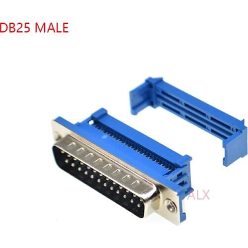 5PCS DIDC25 DB25 MALE serial port CONNECTOR IDC crimp Type D-Sub COM CONNECTORS 25pin plug 25p Adapter FOR ribbon cable wire