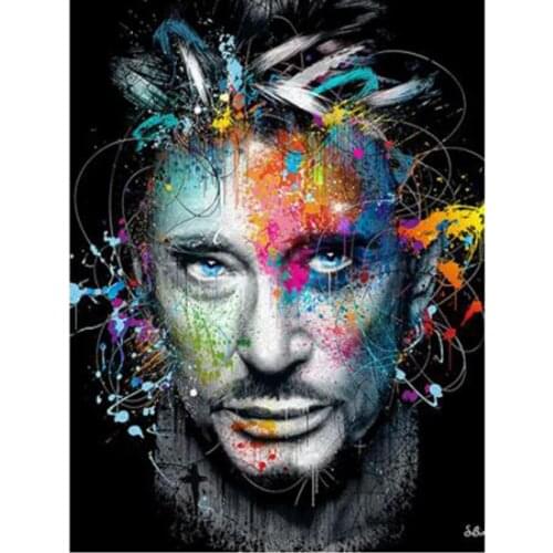 New 5D DIY Full Diamond Diamond Painting French Singer Cross Stitch Handmade Hobby Johnny Hallyday Home Decoration Gift XN1498