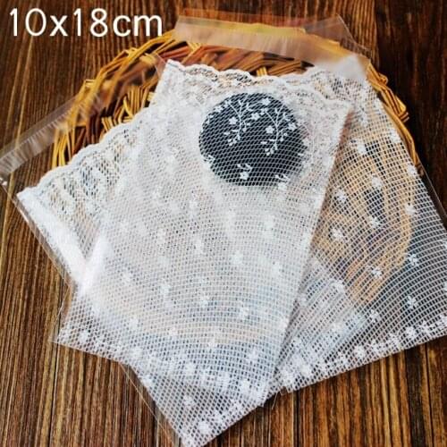 White lace Self Adhesive Seal bakery bread plastic bag ,gift bags 300pcs/lot