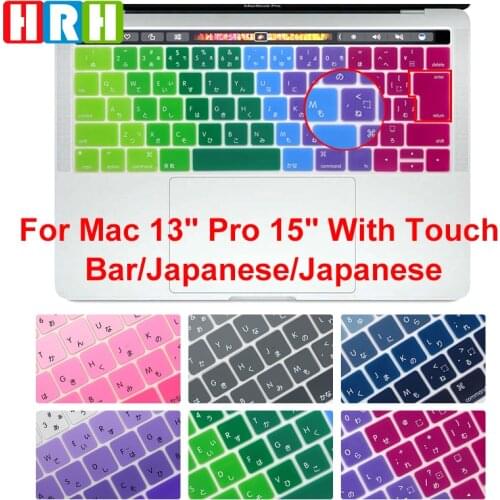 HRH Japanese Animal Ombre Rainbow Keyboard Cover For Mac Pro 13" 15" A1706 A1707 A2159 Touch Bar JP 2017/2018/2019 Release