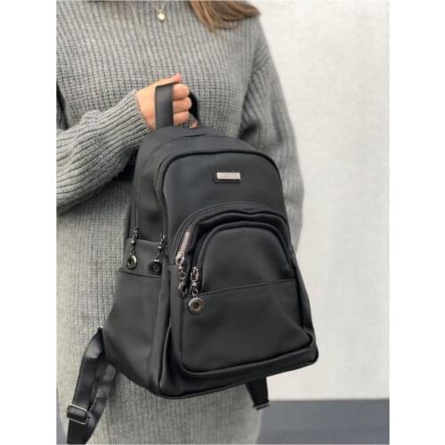 Black Waterproof Parachute Fabric Backpack