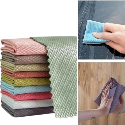 Streak-free Cleaning Cloths Reusable Kitchen Anti-grease Wipping Rags Home Washing Dish Kitchen Cleaning Towel