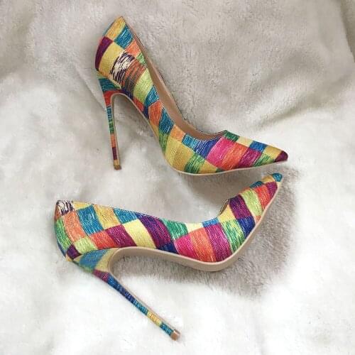 Coloful woman leather super high quality dress shoes woman fashion pointed toe woman dress shoes high heels